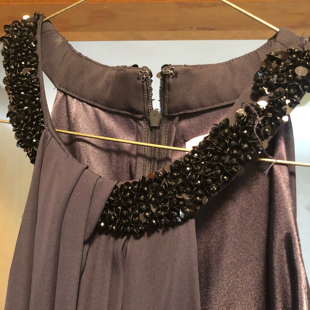 Floor length navy formal gown